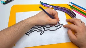 НОЖ БАБОЧКА градиент из CS:GO ! РИСУНКИ ПО КЛЕТОЧКАМ ! PIXEL ART butterfly knife Block Strike