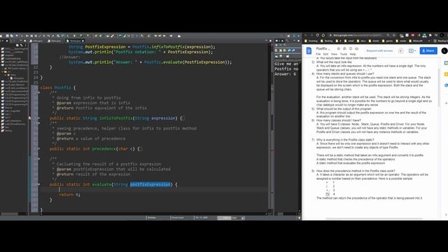 Postfix Java FULL assignment (with generic T types) | Data Structures and Algorithm Analysis Lab2