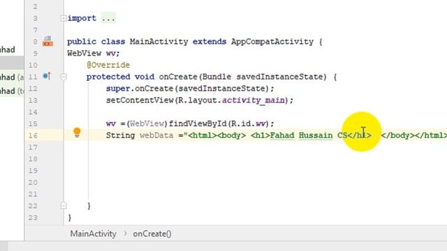 Tutorial 37: WebView in Android Studio | Display HTML TAGS and Websites in Android App using WebVie