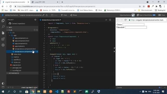 HackerRank Angular Basic  Temperature Converter | Vijay Chauhan #HackerRank  #angular #Temperature