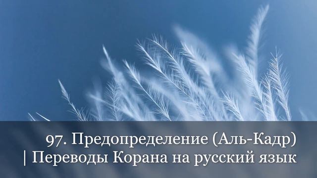 97. Предопределение (Аль-Кадр) | Переводы Корана на русский язык