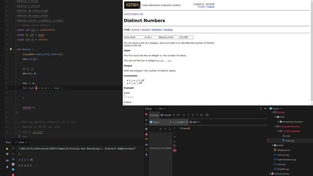 Distinct Numbers - CSES Sorting and Searching #1 смотреть онлайн