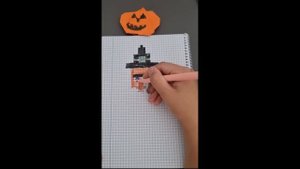 Рисуем ведьму из Майнкрафта по клеточкам на Halloween