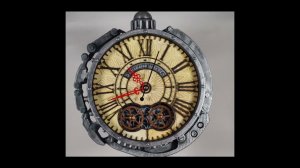 Automaton Wall Clock steampunk decor with moving gears from WOODANDROOT