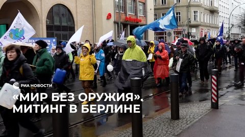 Митинг в Берлине против поставок оружия на Украину