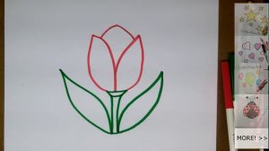 Drawing: How To Draw Cartoon Tulip Flower - Easy Drawing Lesson