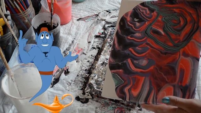 Мраморная Акриловая Заливка/ Marble Fluid Art.