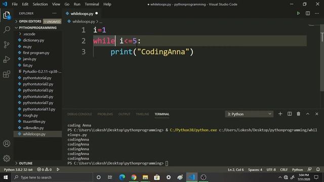 #14 While Loops in Python || Free Python Course || Coding Anna || Tamil