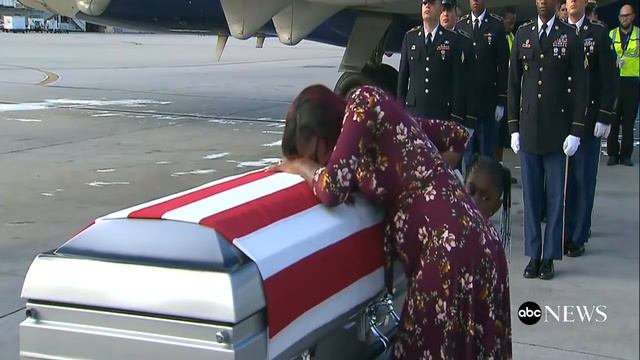 Fallen soldier's widow weeps as casket returns home смотреть онлайн