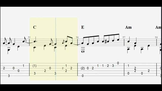 The Beatles: While My Guitar Gently Weeps full tablaturesheet music for solo fingerstyle guitar
