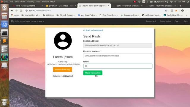 Screen cast of project "Rashi" | Cryptocurrency | Blockchain | Digital Wallet | Void Hacks смотреть онлайн