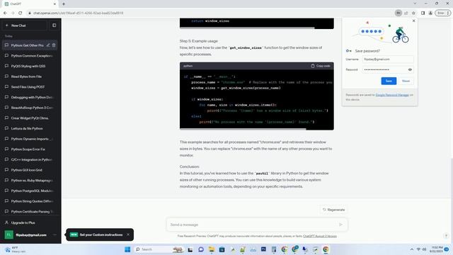 Get other running processes window sizes in Python смотреть онлайн