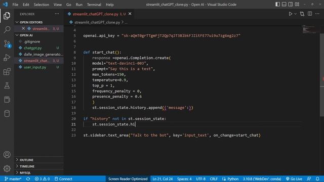 ChatGPT Clone using python, streamlit and OpenAI || NextStep InfoTech