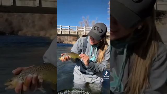 FIRST FISH ON A FLY ROD! I FILLED UP MY WADERS WITH WATER!