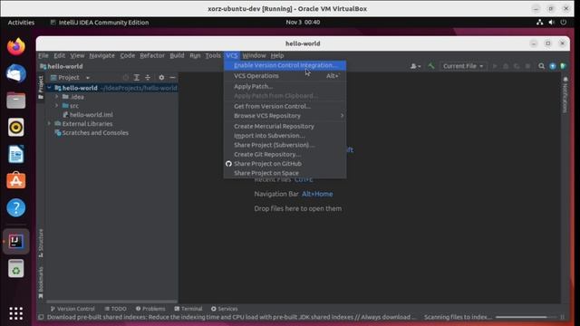 Java Full Course JFC0106 - Setup : Run Hello World, Intellij Enable GIT