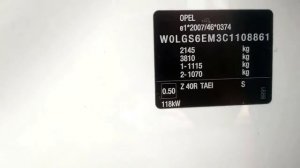how to find Opel Vauxhall insignia color Code paint code place