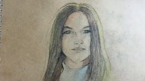 Рисую портрет цветными карандашами/ I draw a portrait with colored pencils