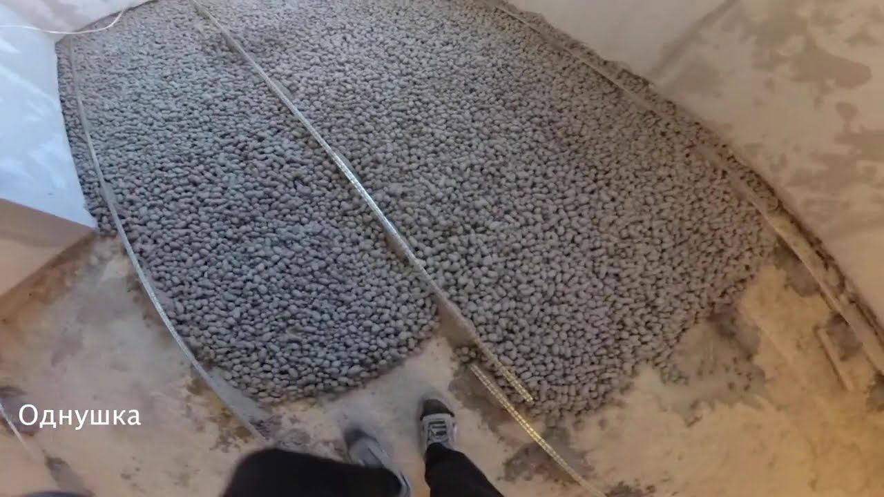 ✅#14_Делаю ремонт сам! Добрался до полов, стяжка из керамзита по маякам