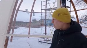 Новая технология укрытия купольного шатра тентом. Глэмпинг.