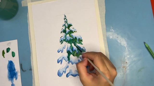 Шырша салу / Как нарисовать ЕЛКУ! Простые техники рисования / How to draw a Christmas tree