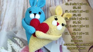 Валентинка крючком / експрес мастер-класс / схема валентинки зайки