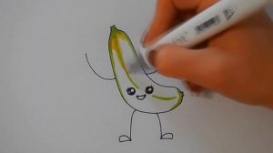 Как нарисовать ВЕСЕЛЫЙ БАНАН, Рисуем Просто/831/How to draw a FUN BANANA