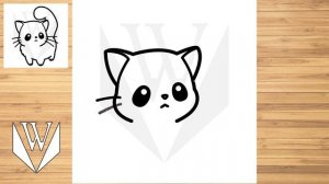 Как рисовать милый кот Шаг за шагом, легко для детей и начинающих. Учебник по рисованию.