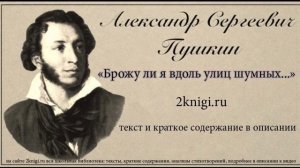 Пушкин А.С. "Брожу ли я вдоль улиц шумных..." - стихотворение