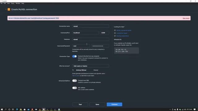 POPsql Local host connection error and check the description for the following errors смотреть онлайн