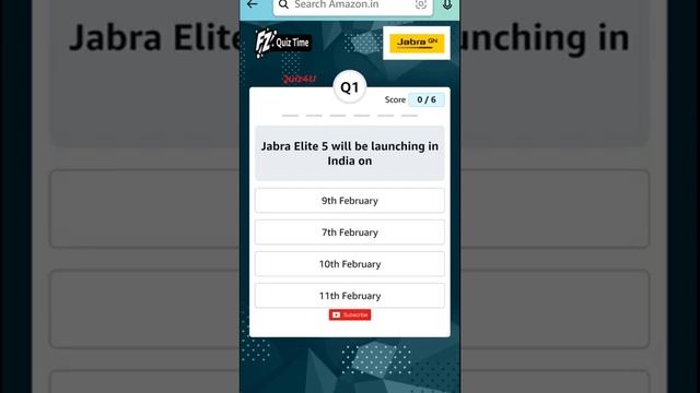 Amazon Jabra Elite 5 Quiz Answers to win ₹10,000 (10 Winners) смотреть онлайн