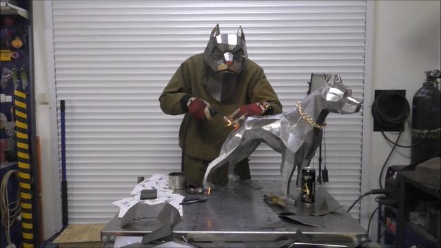 Полигональная фигура питбуль из металла своими руками  Polygonal Metal