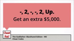 The Godfather: Blackhand Edition Cheat Codes | Wii