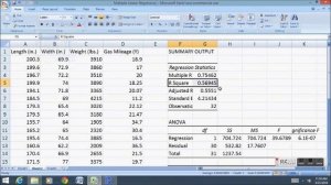 Multiple Linear Regression with Microsoft Excel