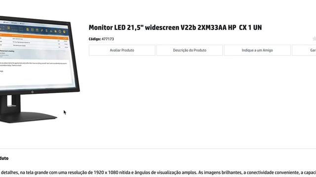 Monitor LED 21,5 widescreen V22b 2XM33AA HP CX 1 UN смотреть онлайн