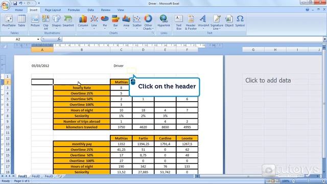 How to add headers and footers with Excel 2007?