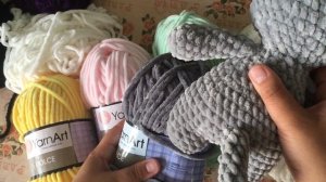Плюшевая пряжа!Из чего вяжу игрушки!