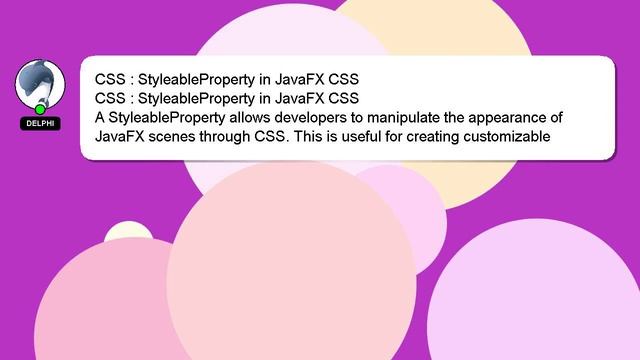 CSS : StyleableProperty in JavaFX CSS смотреть онлайн