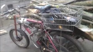 Велосипед с боковым прицепом и мотором Д8