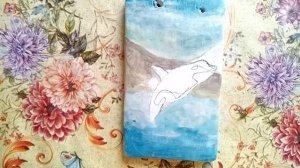 Роспись керамического панно "Косатка"