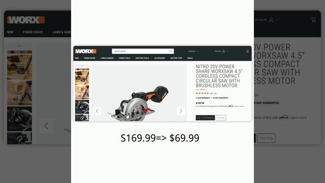 Sell used -like new worx cordless saw stock WX531L