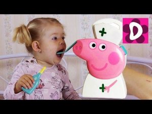 ✿ СВИНКА ПЕППА Кейс Доктора Пеппы Диана на Приеме у Врача Nurse Peppa Pig Medical Case