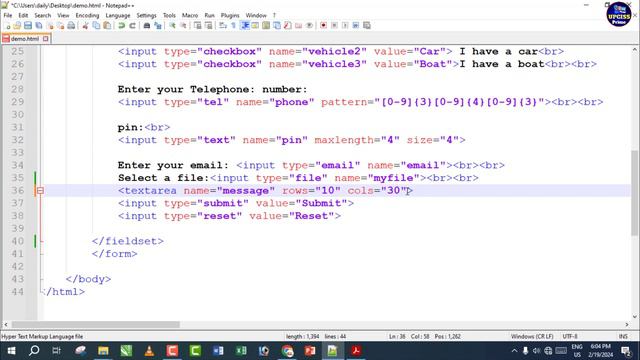 HTML Forms | input tags with type attribute in HTML | HTML Basic Course for Beginners Video No-20