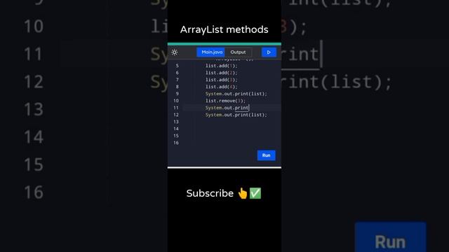 #arraylist Java : ArrayList methods