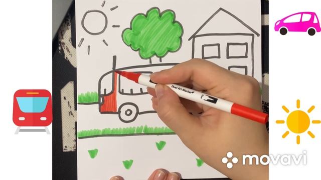 Рисуем автобус смотреть онлайн