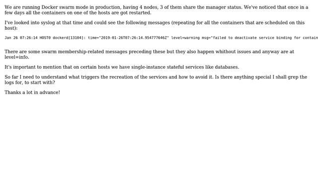 DevOps & SysAdmins: Docker swarm, all containers get restarted смотреть онлайн