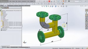 Solidworks Routing: Фланец и точки соединения. Размеры. Flange & CPoints. Dimensions for pipes.