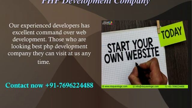 PHP Development Company 4 Square Logic IT Solutions +91-7696224488