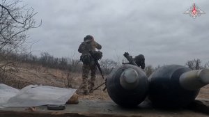 Боевая работа расчета 120-мм миномета ГрВ Запад