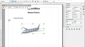 Resize Picture OpenOffice Writer Tutorial