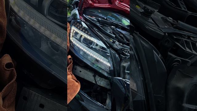 Mercedes-Benz W218 LED headlight installation effect